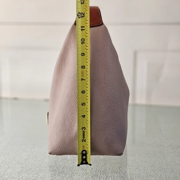 Dooney & Bourke Taupe & Brown Pebble Grain Leather Shoulder Bag - Picture 14 of 16